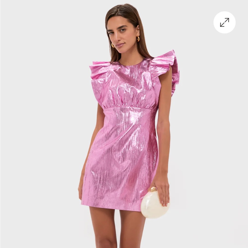 Tuckernuck Hyacinth House Pink Plisse Coolidge Mini Dress Size Small